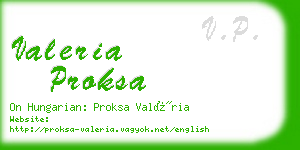 valeria proksa business card